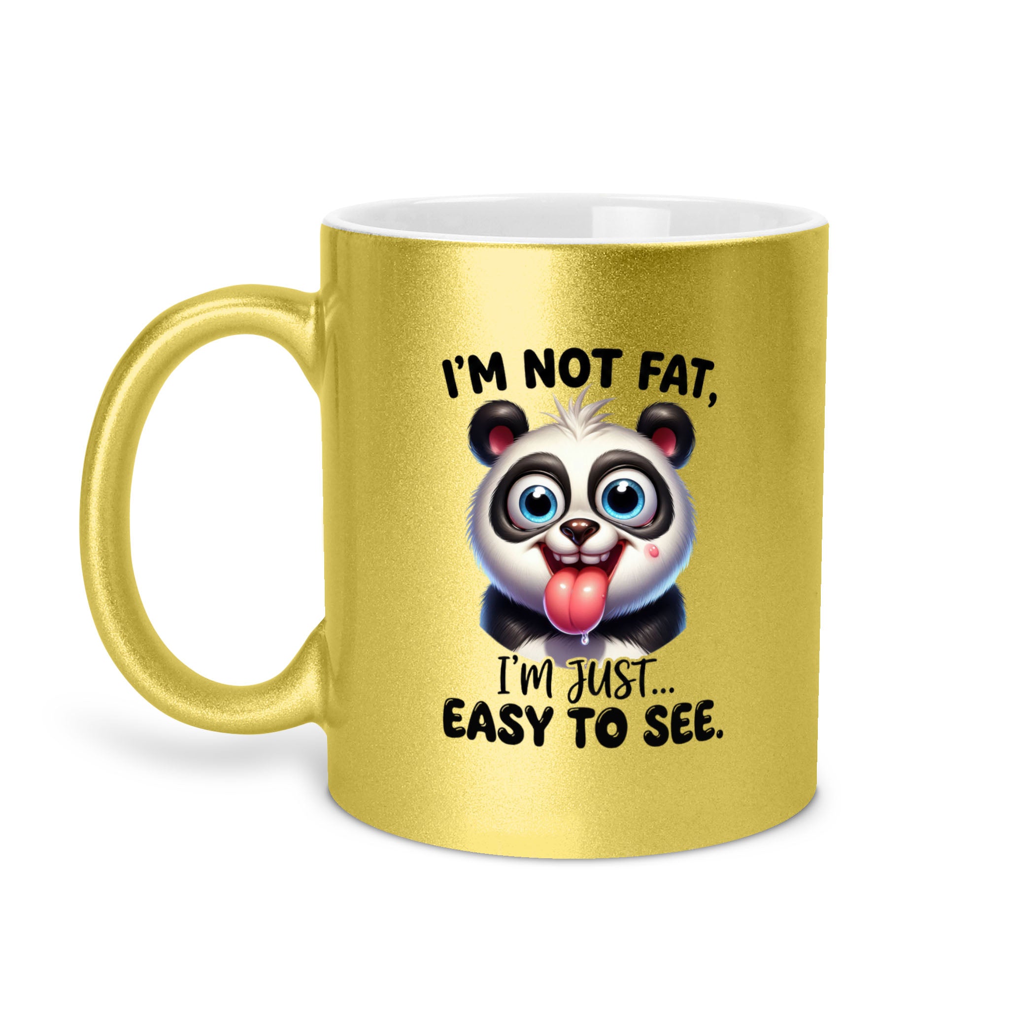 I'm Not Fat I'm Just Easy To See - Panda 11oz Metallic Mug - Funny Panda Mug