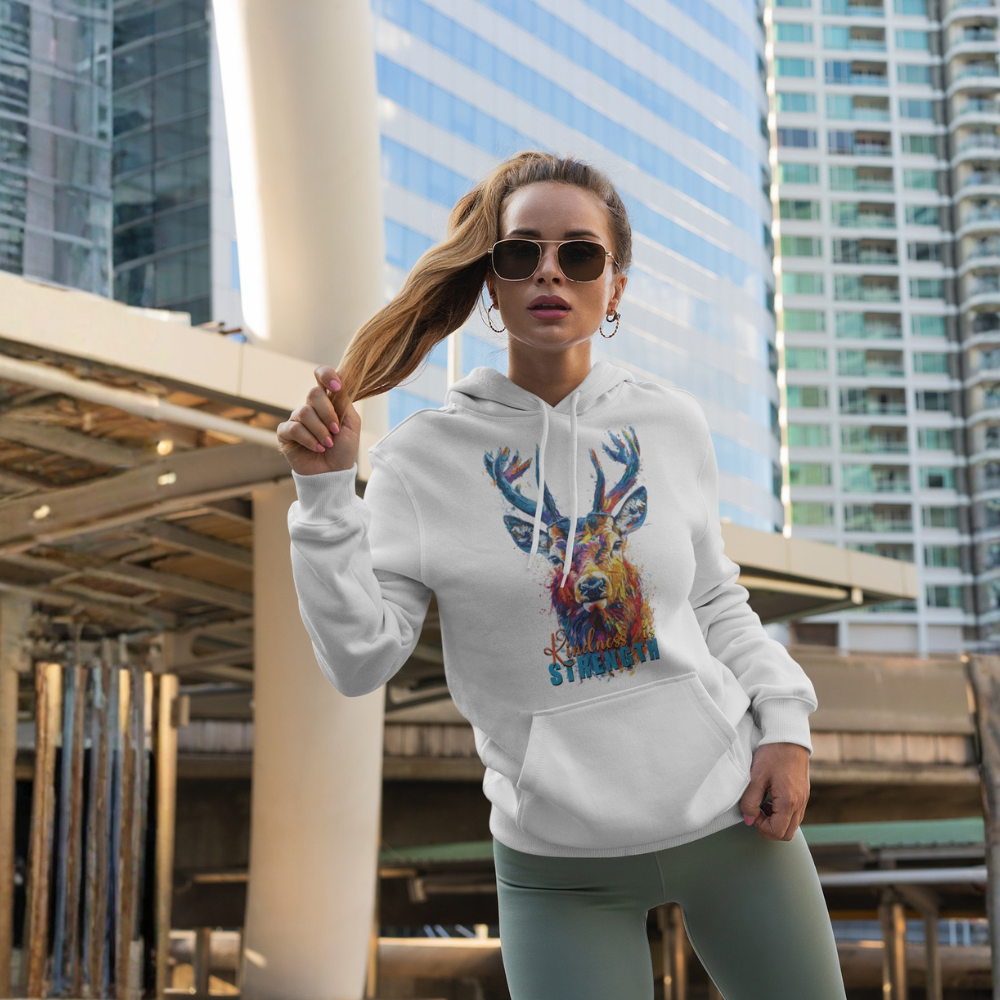 "Kindness Is Strength" Deer Inspirational Unisex Hoodie