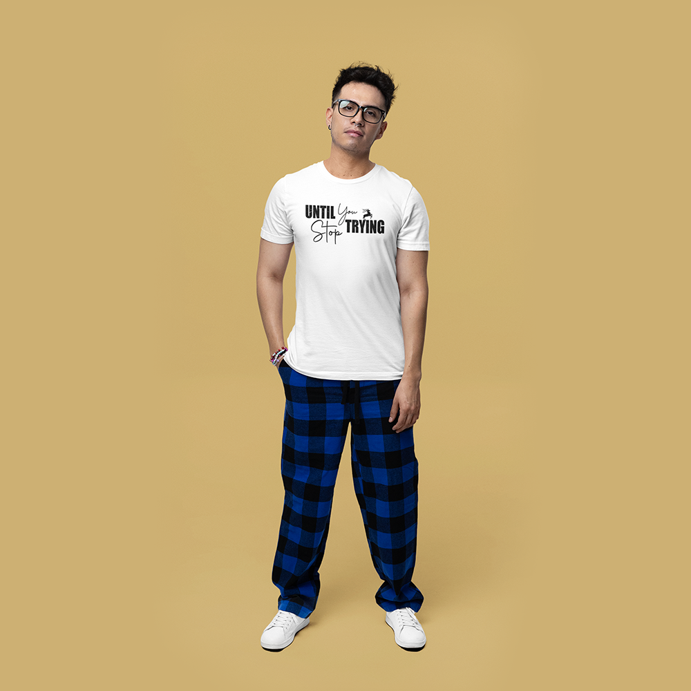 "Until You Stop Trying" Distressed Typography Graphic Tee, Deer Stag Design - Colorizeyou Unisex T-Shirt