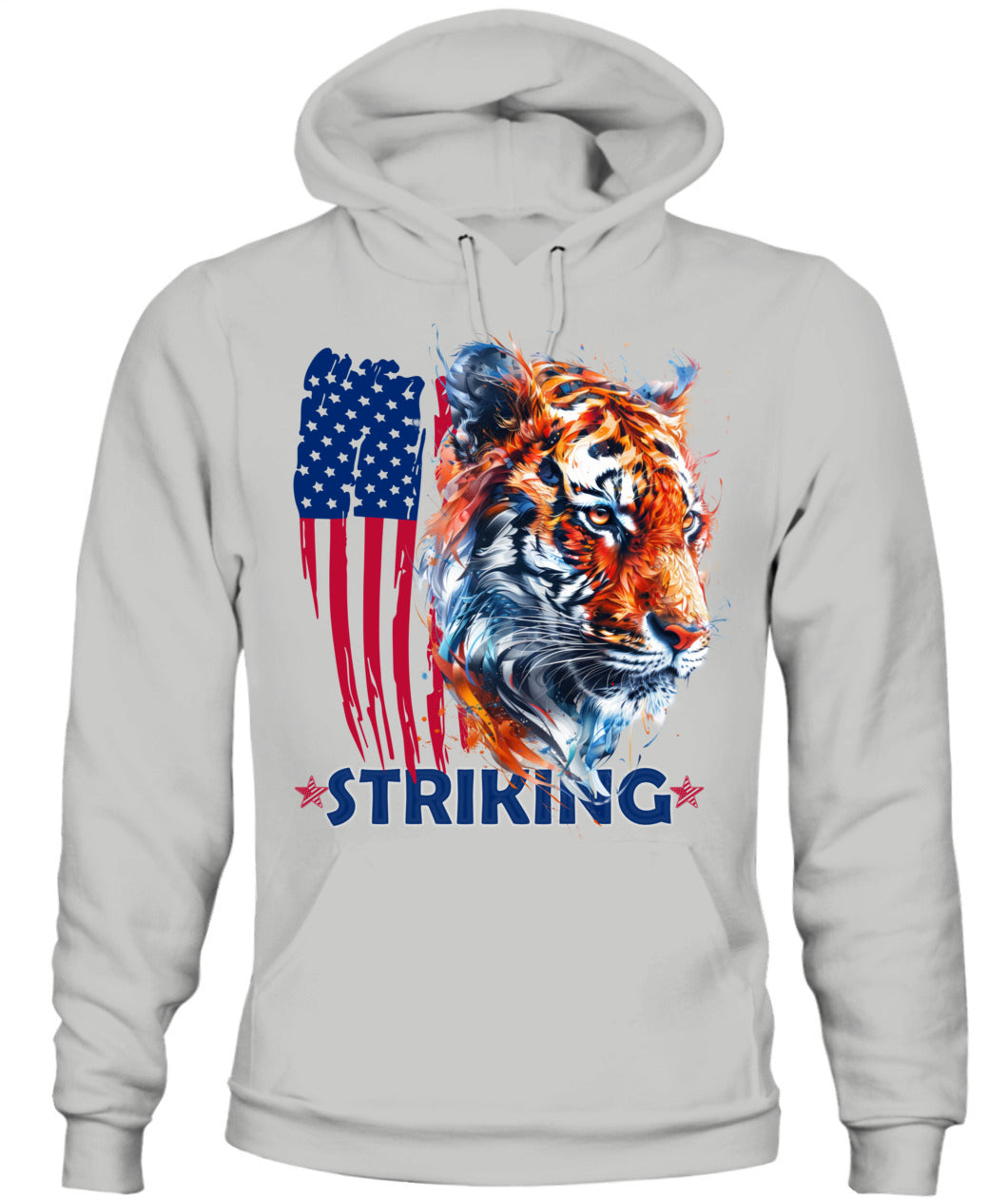 Striking Tiger American Flag Hoodie