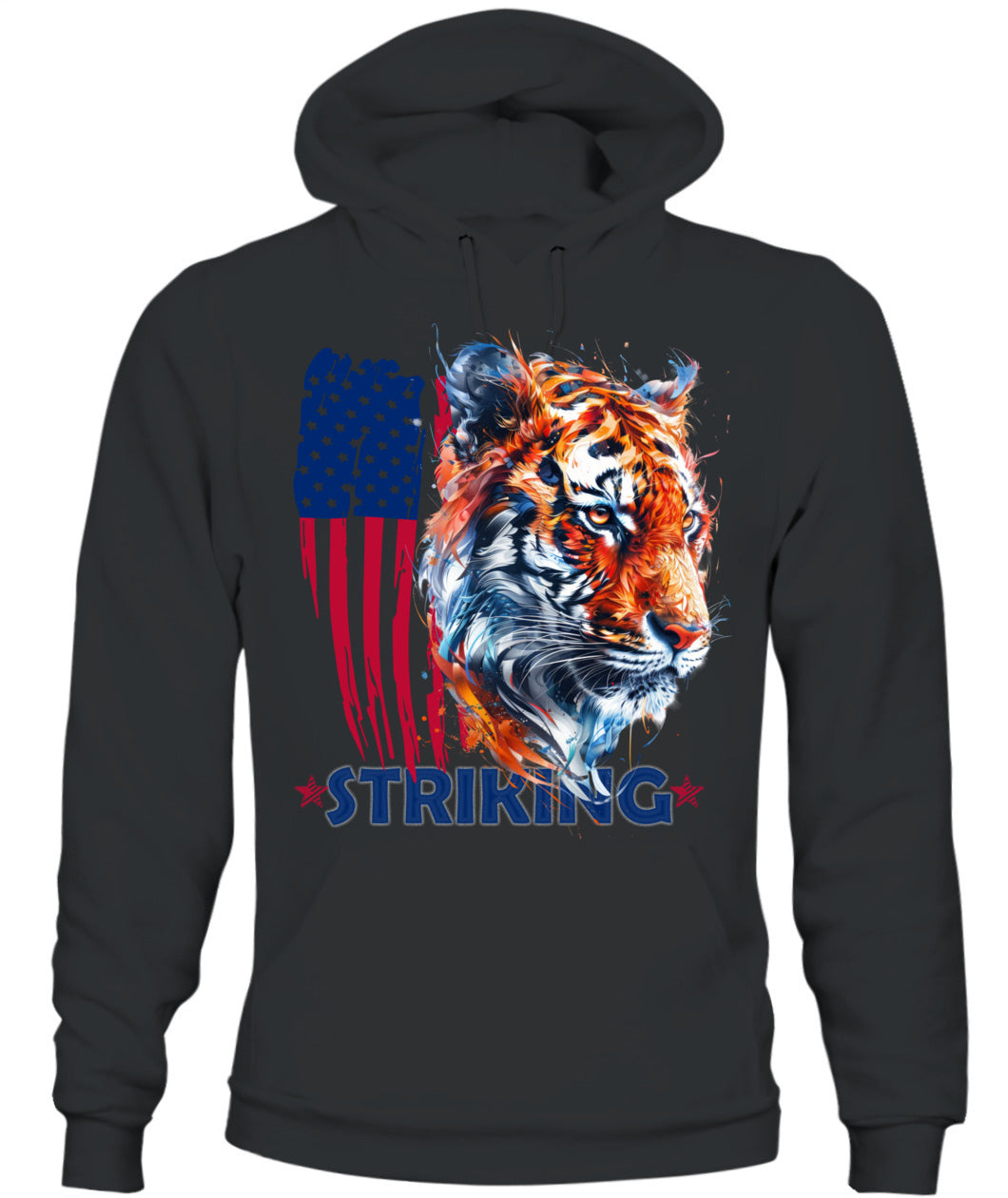 Striking Tiger American Flag Hoodie
