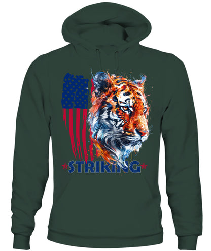 Striking Tiger American Flag Hoodie