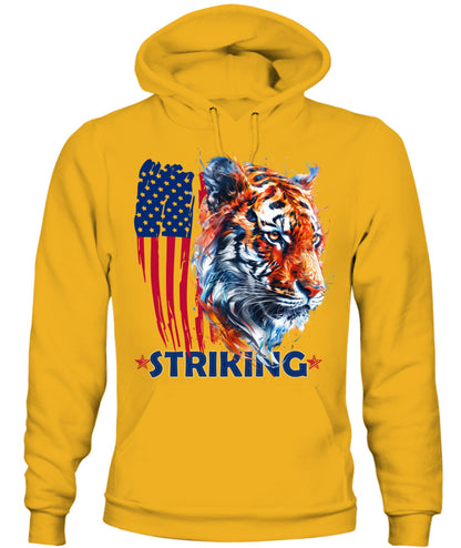 Striking Tiger American Flag Hoodie