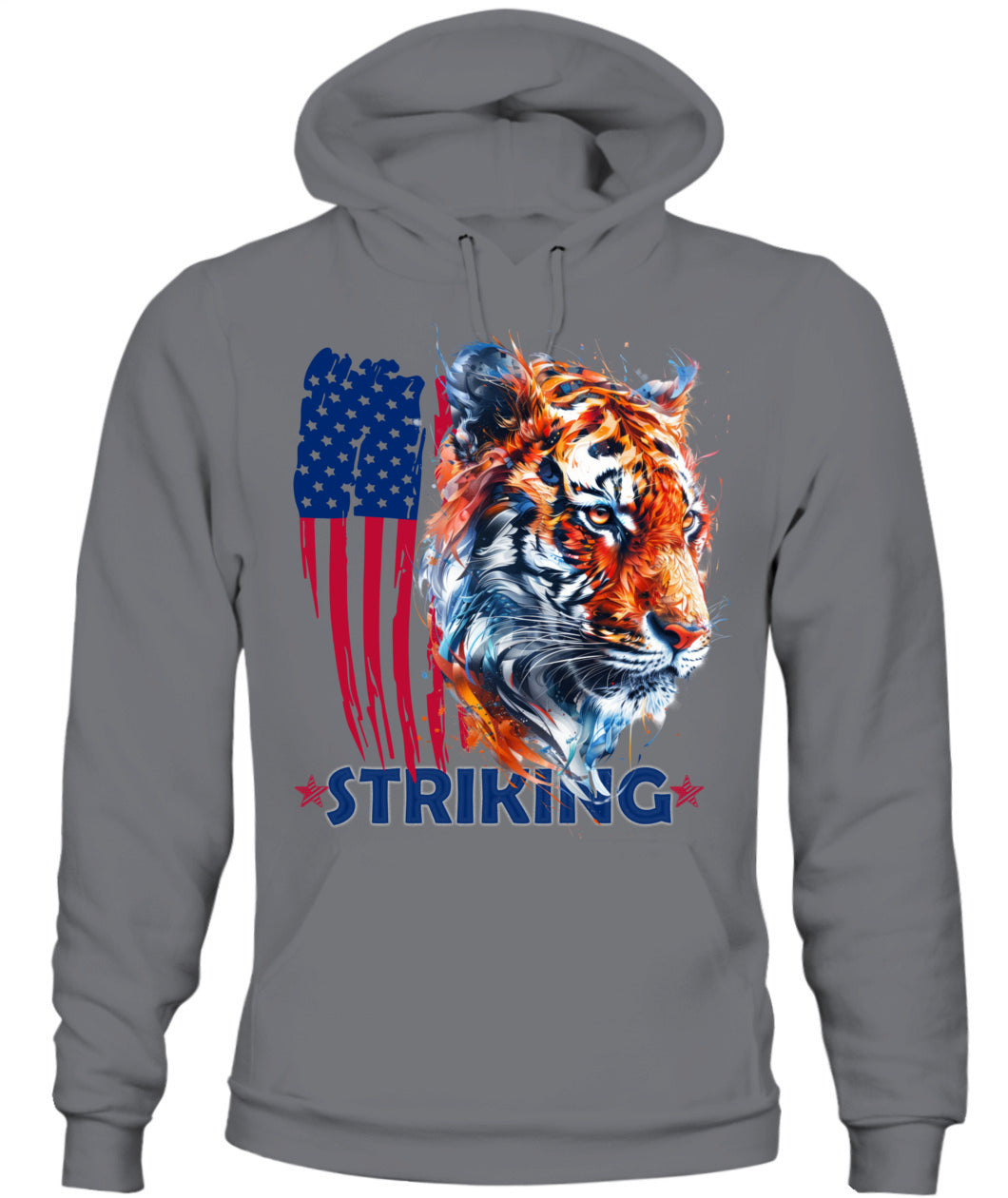 Striking Tiger American Flag Hoodie