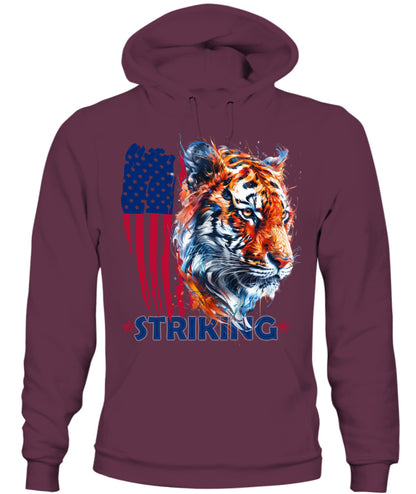 Striking Tiger American Flag Hoodie