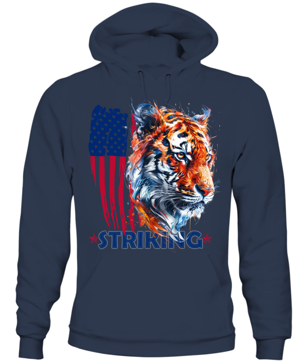 Striking Tiger American Flag Hoodie