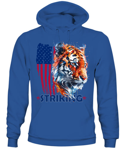 Striking Tiger American Flag Hoodie