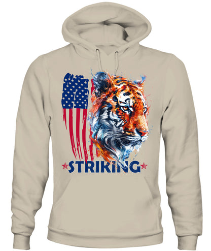 Striking Tiger American Flag Hoodie