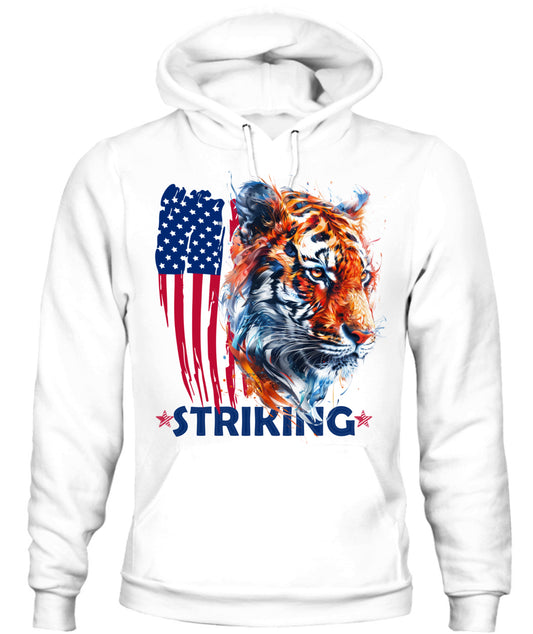 Striking Tiger American Flag Hoodie