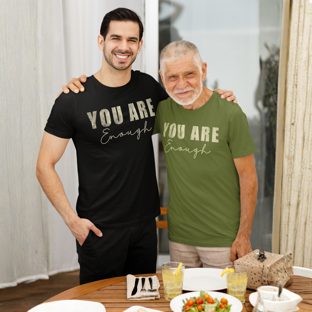 "You Are Enough" Distressed Typography Graphic Tee, Self Love Quote - Colorizeyou Unisex T-Shirt