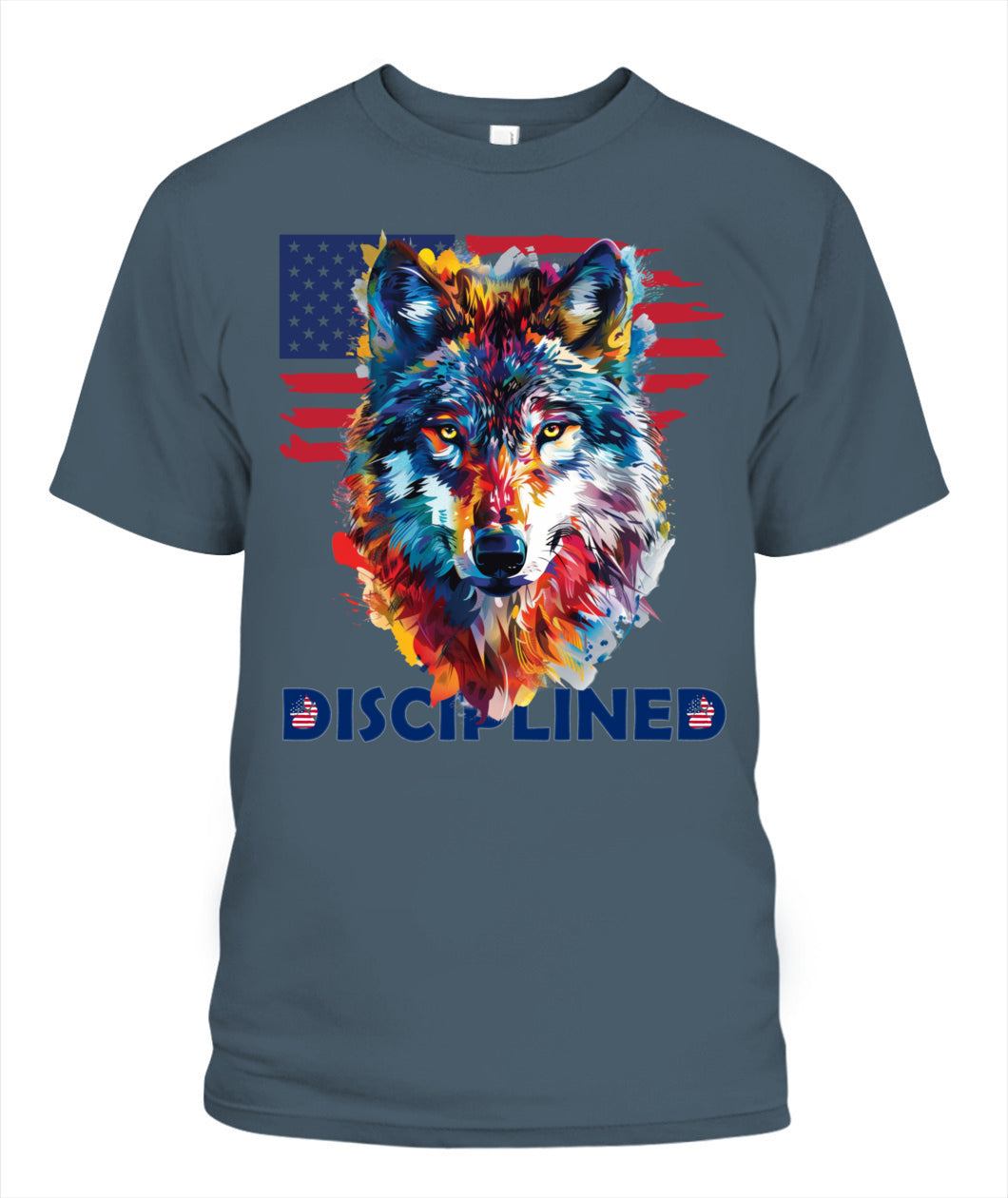 Disciplined Wolf American Flag Tee