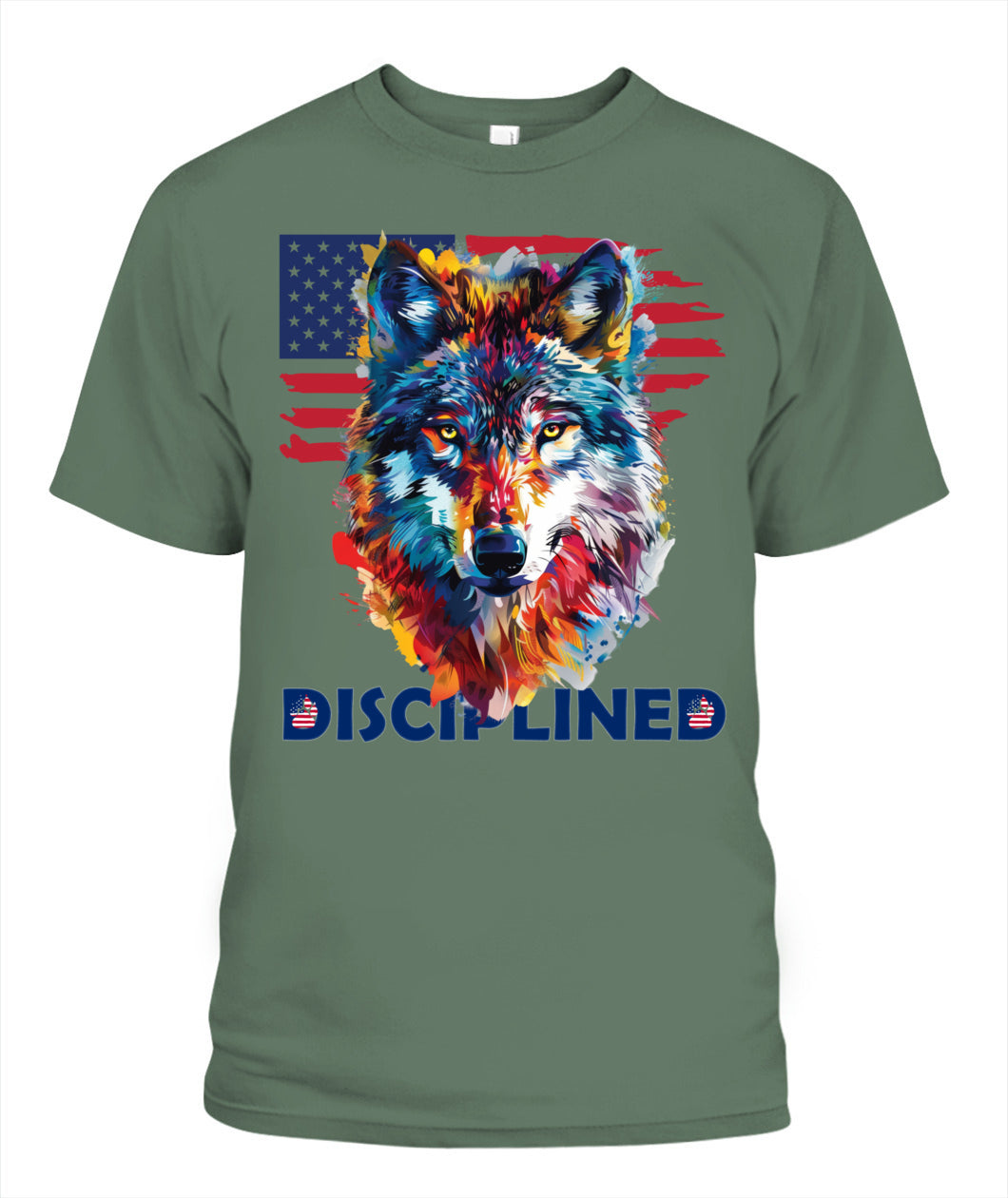 Disciplined Wolf American Flag Tee