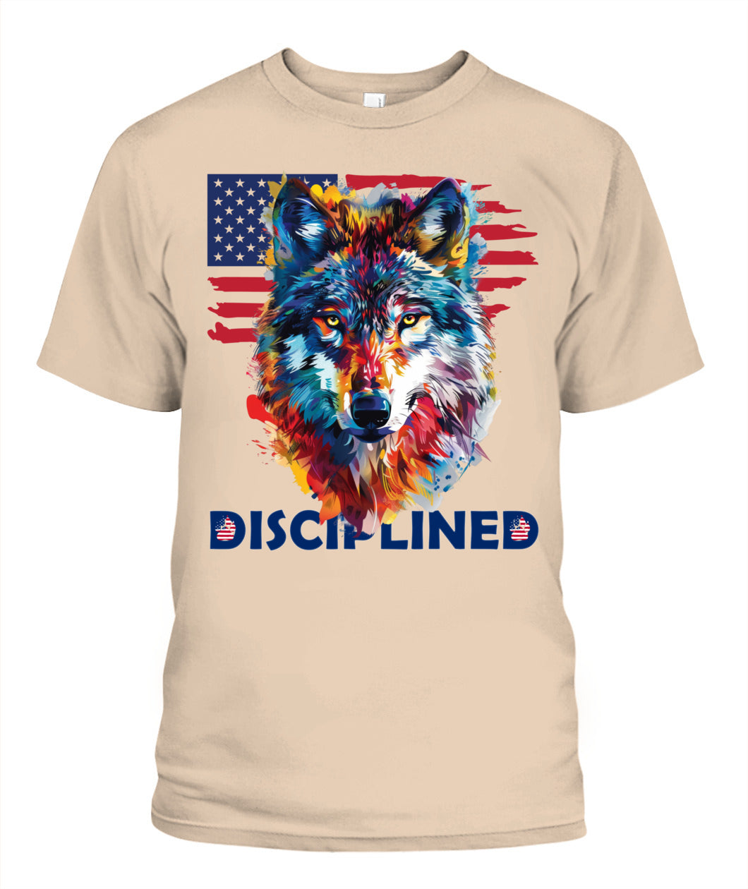 Disciplined Wolf American Flag Tee