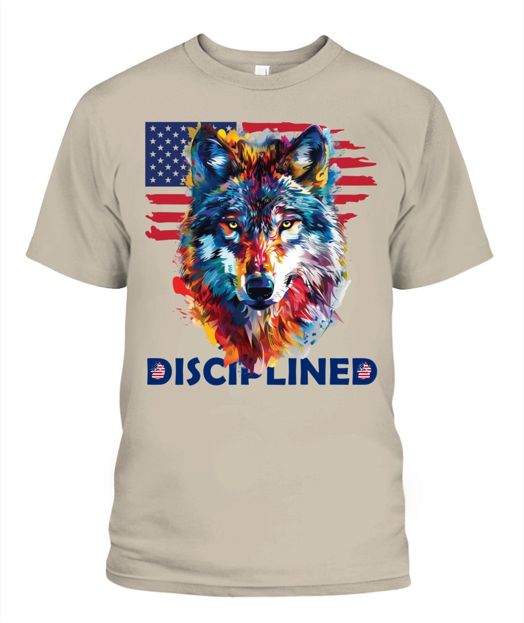 Disciplined Wolf American Flag Tee