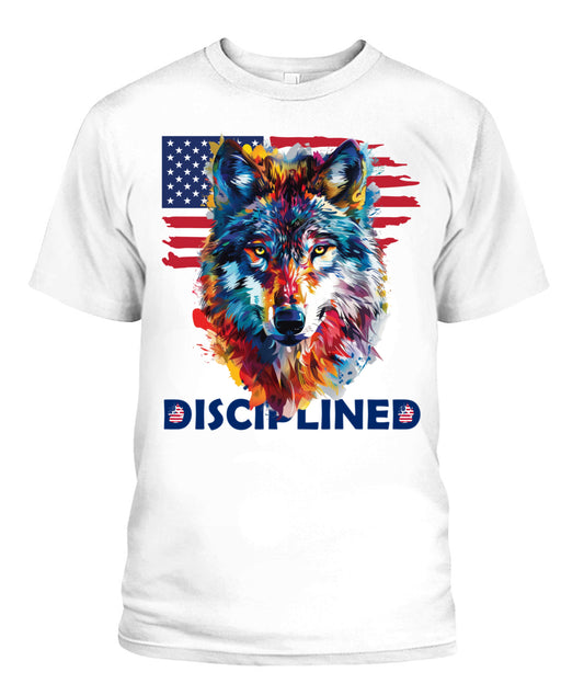 Disciplined Wolf American Flag Tee