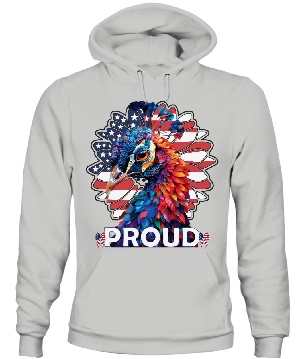 Proud Peacock American Flag Hoodie