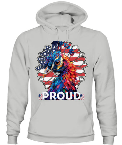 Proud Peacock American Flag Hoodie