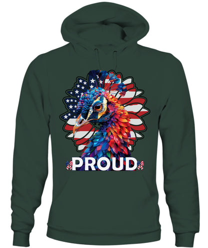 Proud Peacock American Flag Hoodie