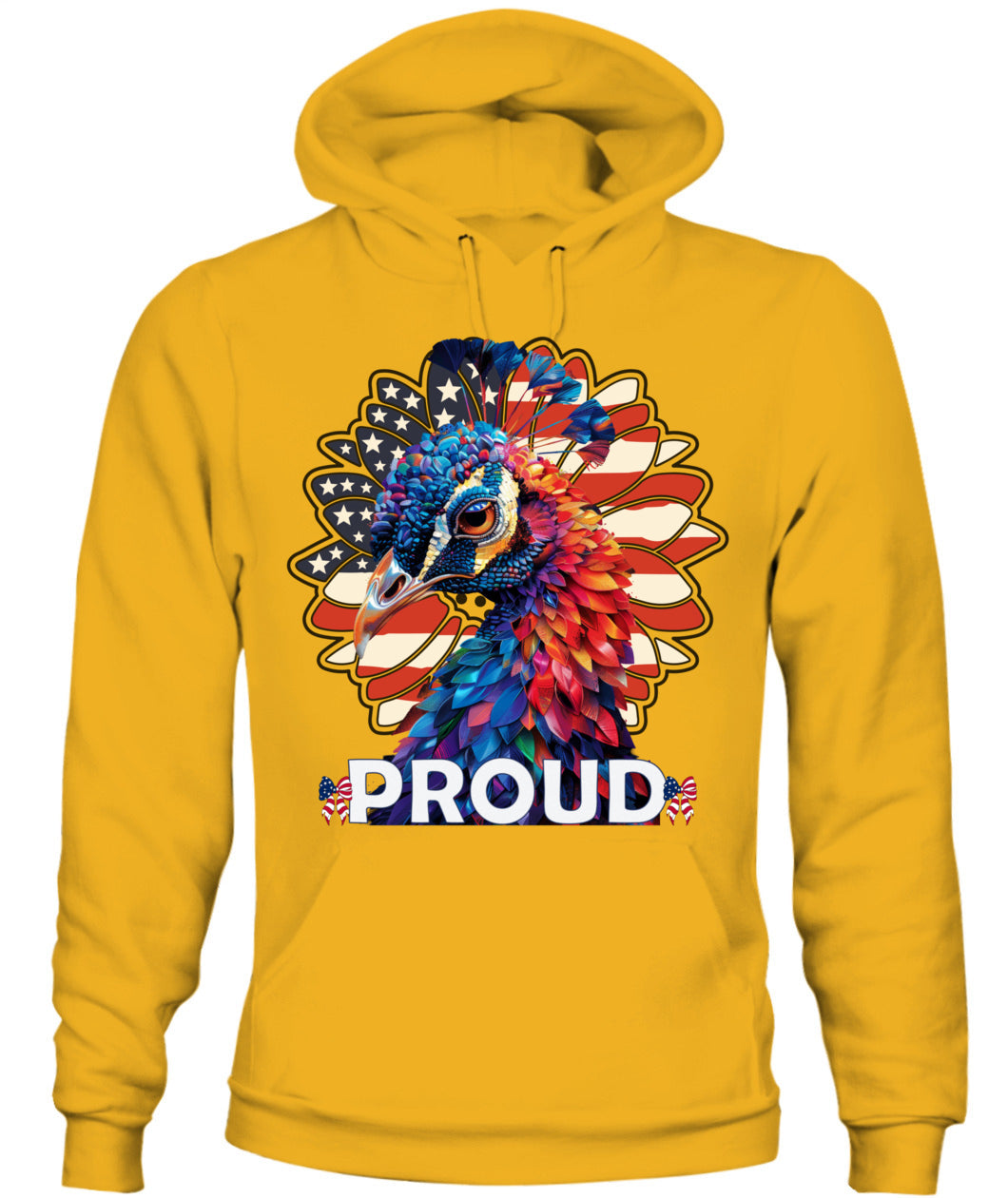Proud Peacock American Flag Hoodie