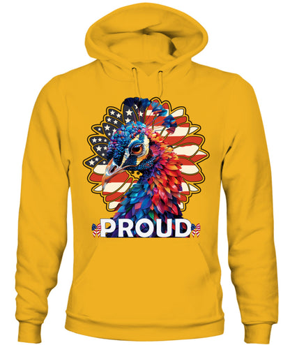 Proud Peacock American Flag Hoodie