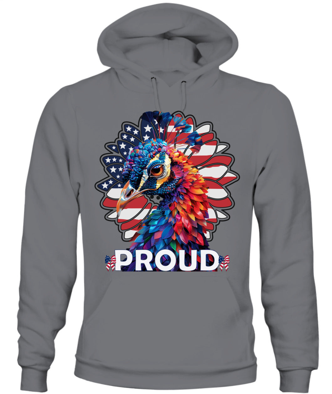 Proud Peacock American Flag Hoodie