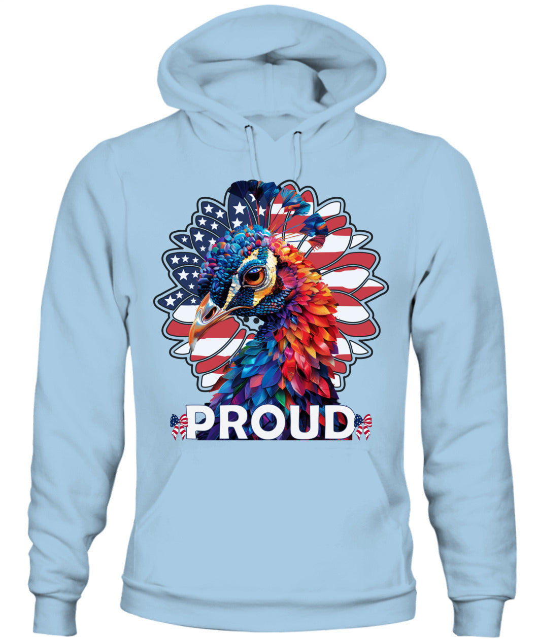 Proud Peacock American Flag Hoodie