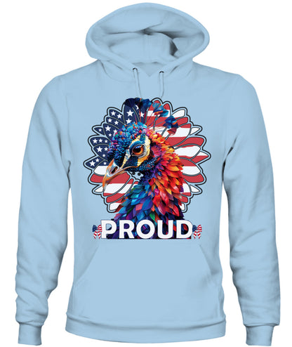 Proud Peacock American Flag Hoodie