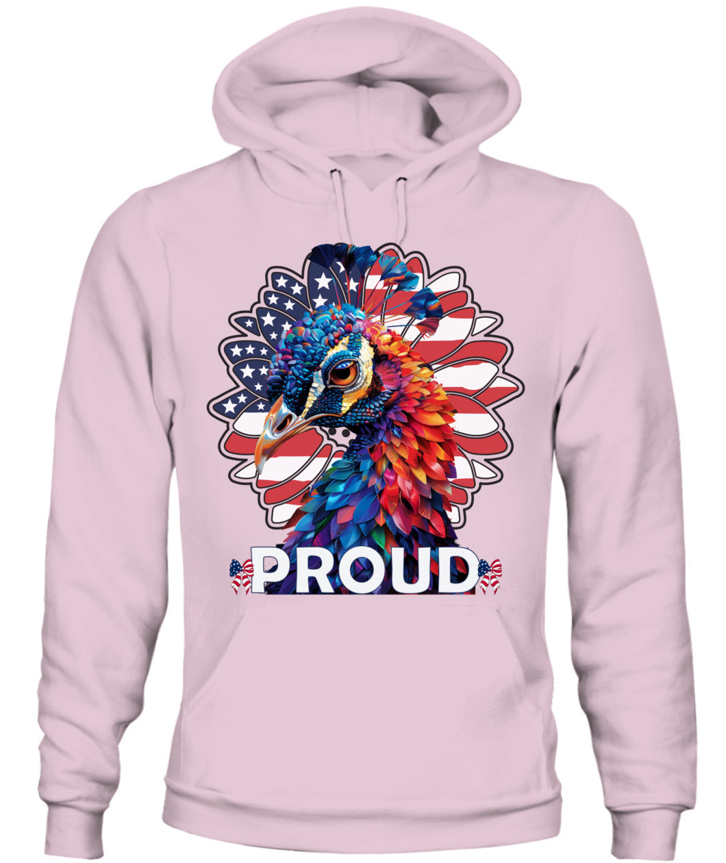 Proud Peacock American Flag Hoodie