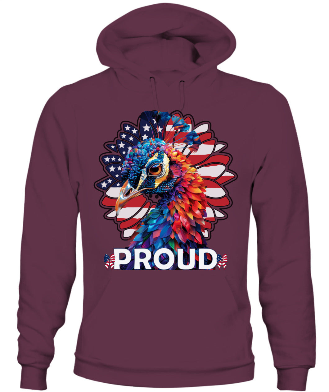 Proud Peacock American Flag Hoodie