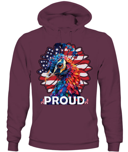 Proud Peacock American Flag Hoodie
