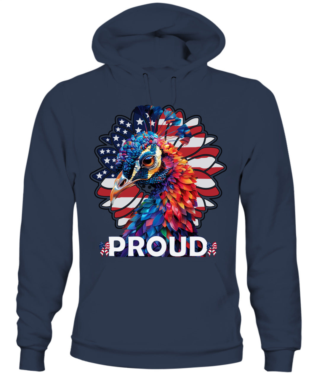 Proud Peacock American Flag Hoodie