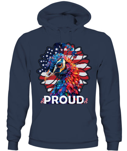 Proud Peacock American Flag Hoodie