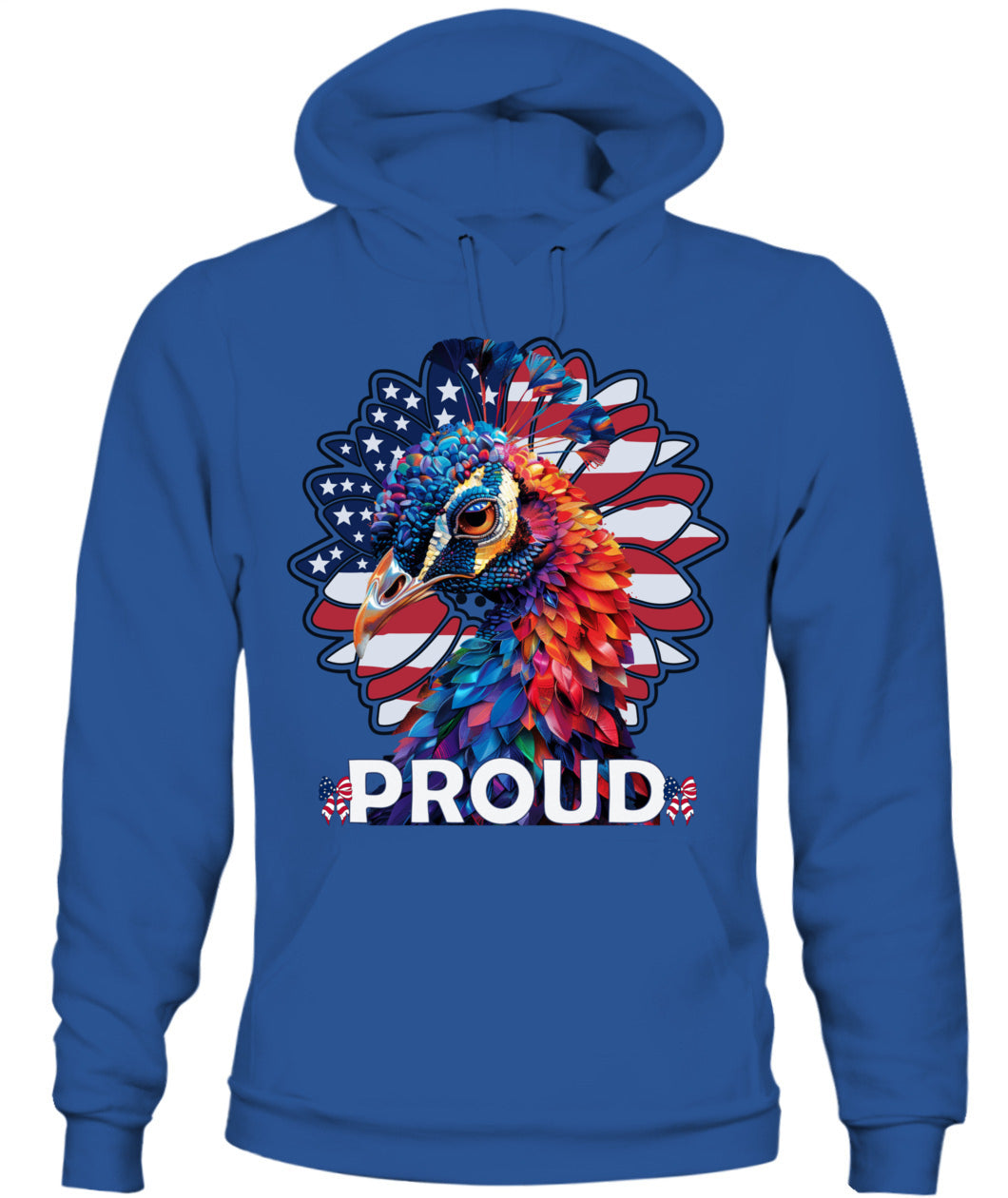 Proud Peacock American Flag Hoodie