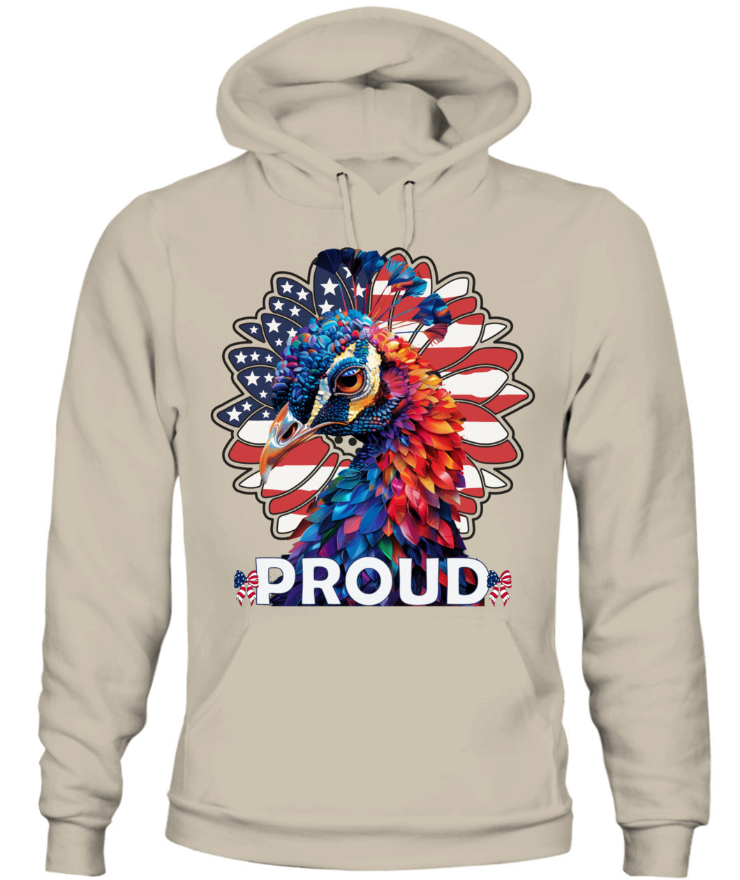 Proud Peacock American Flag Hoodie
