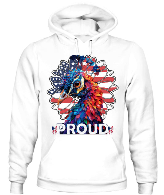 Proud Peacock American Flag Hoodie