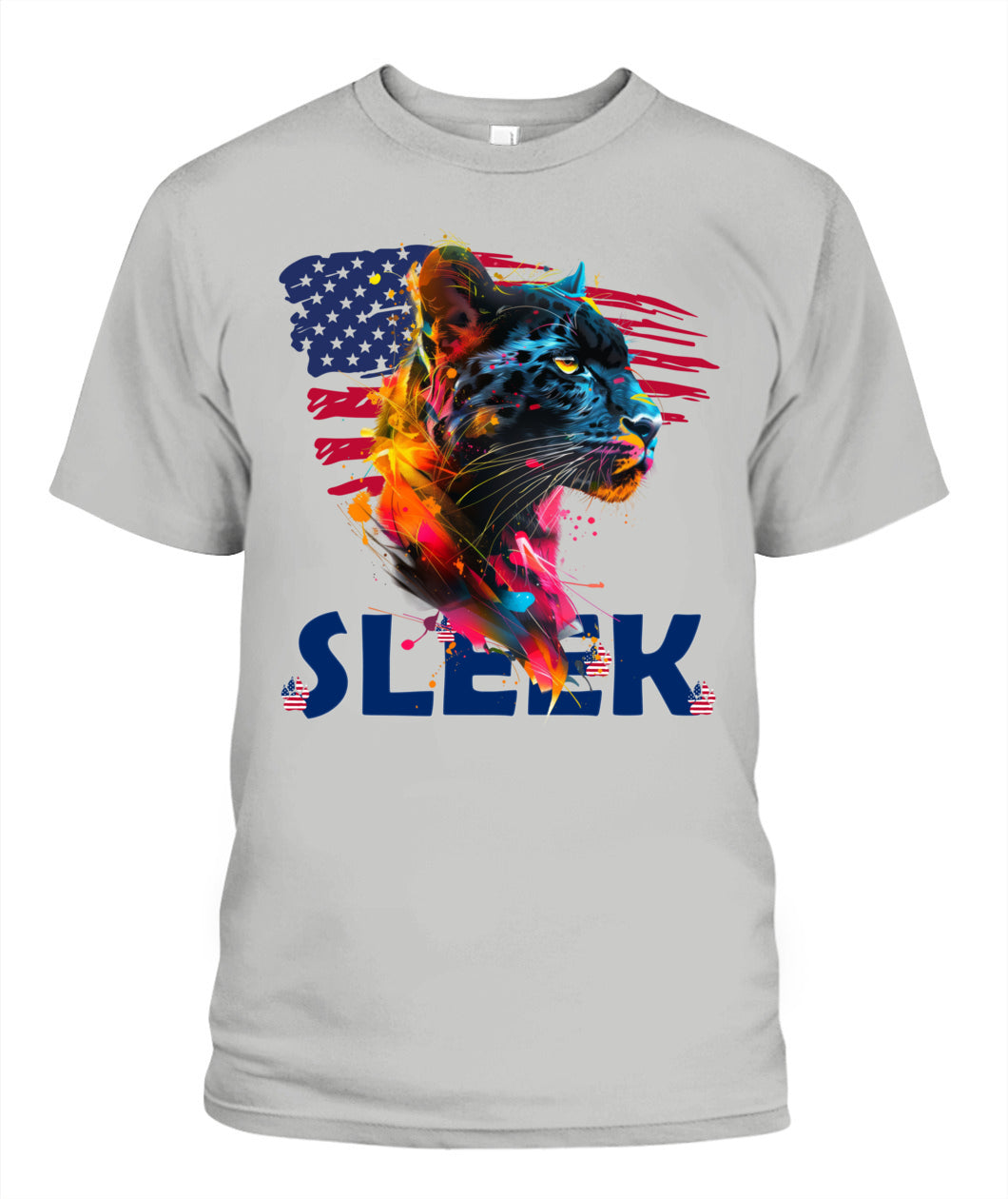 Sleek Panther American Flag Tee