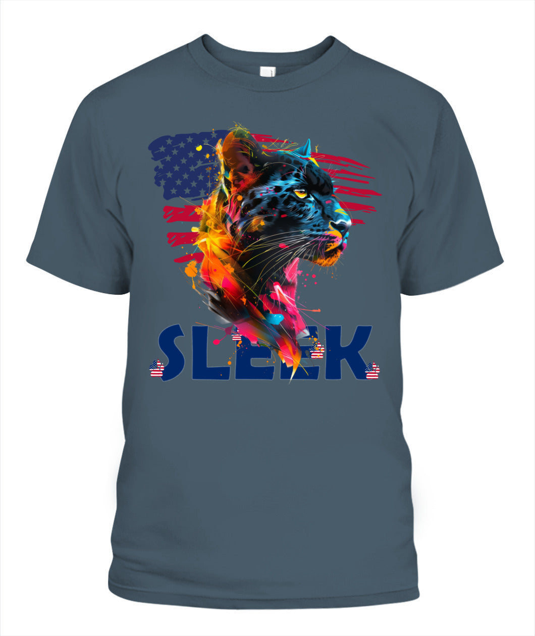 Sleek Panther American Flag Tee