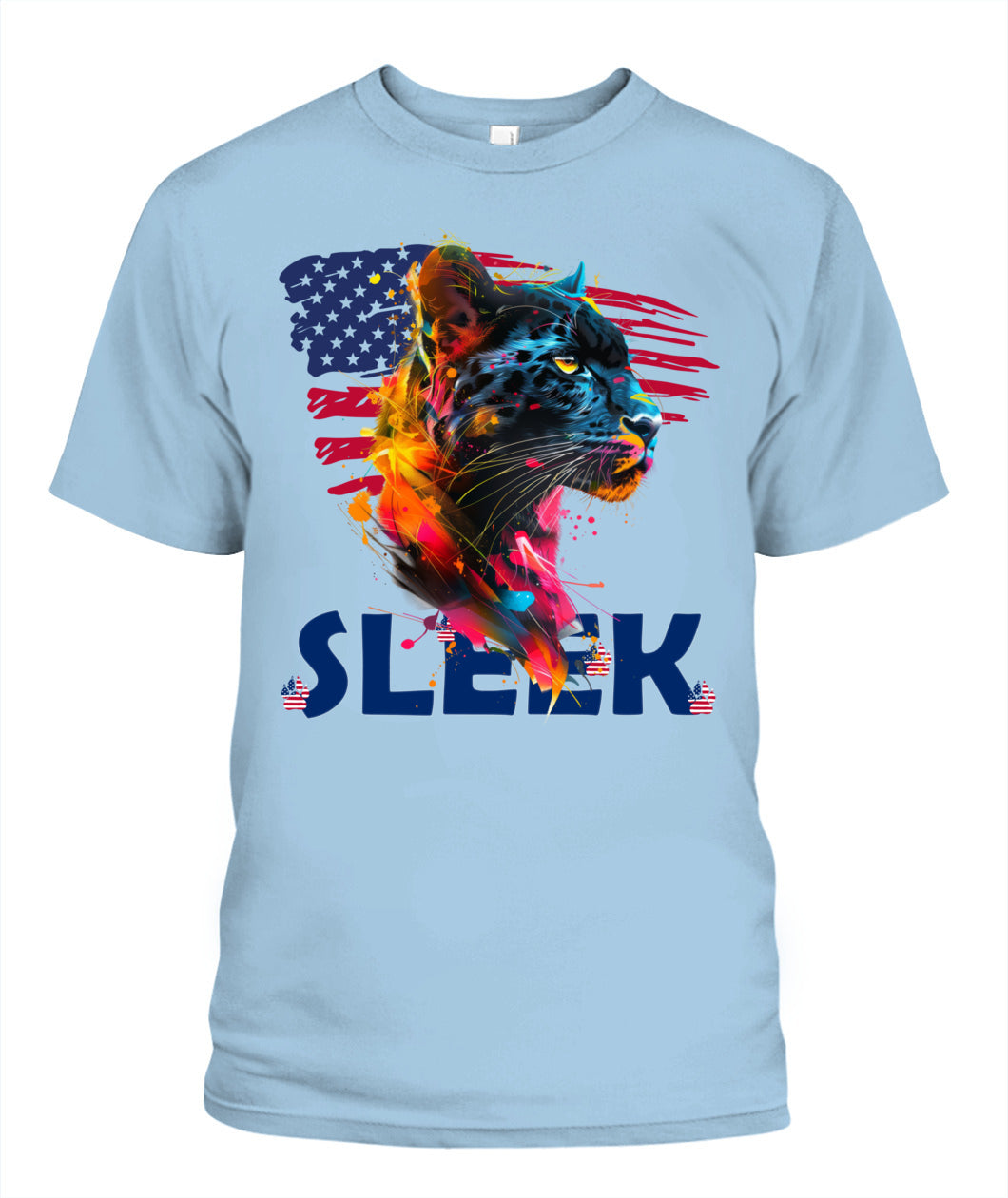 Sleek Panther American Flag Tee