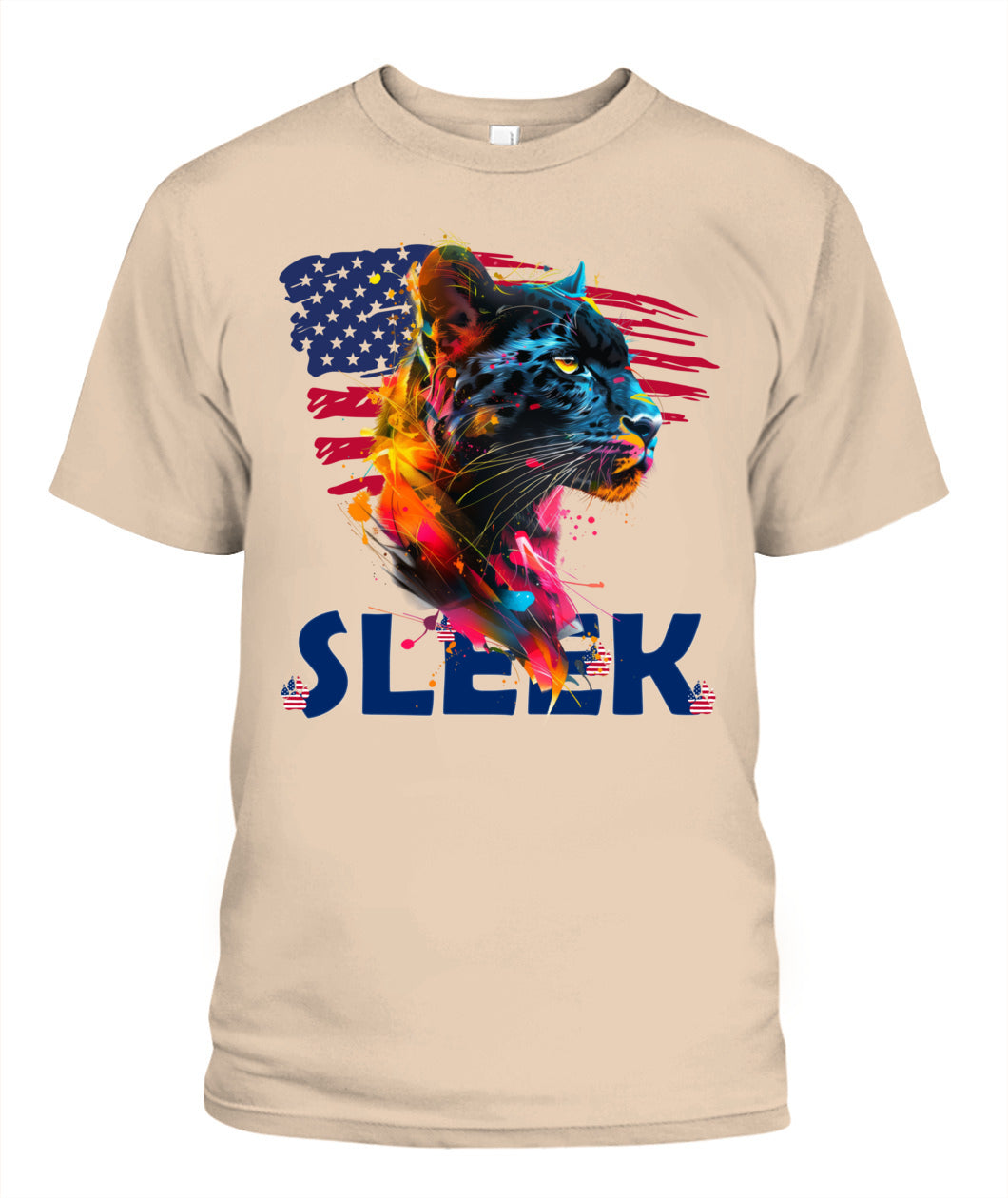 Sleek Panther American Flag Tee