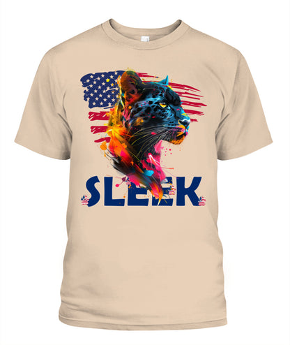 Sleek Panther American Flag Tee