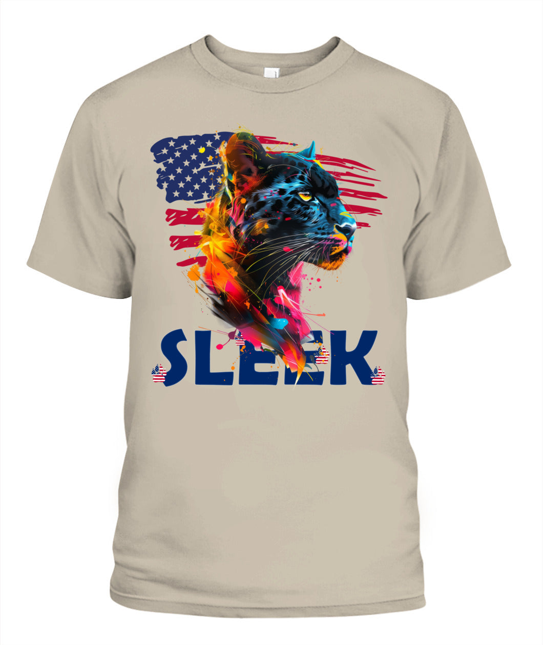 Sleek Panther American Flag Tee