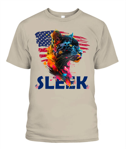 Sleek Panther American Flag Tee