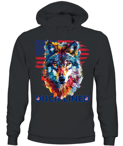 Disciplined Wolf American Flag Hoodie