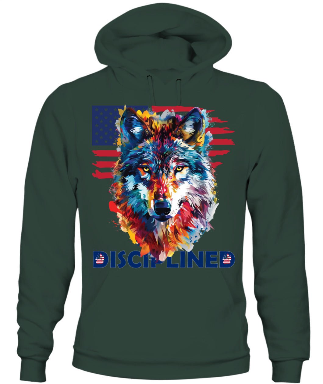 Disciplined Wolf American Flag Hoodie