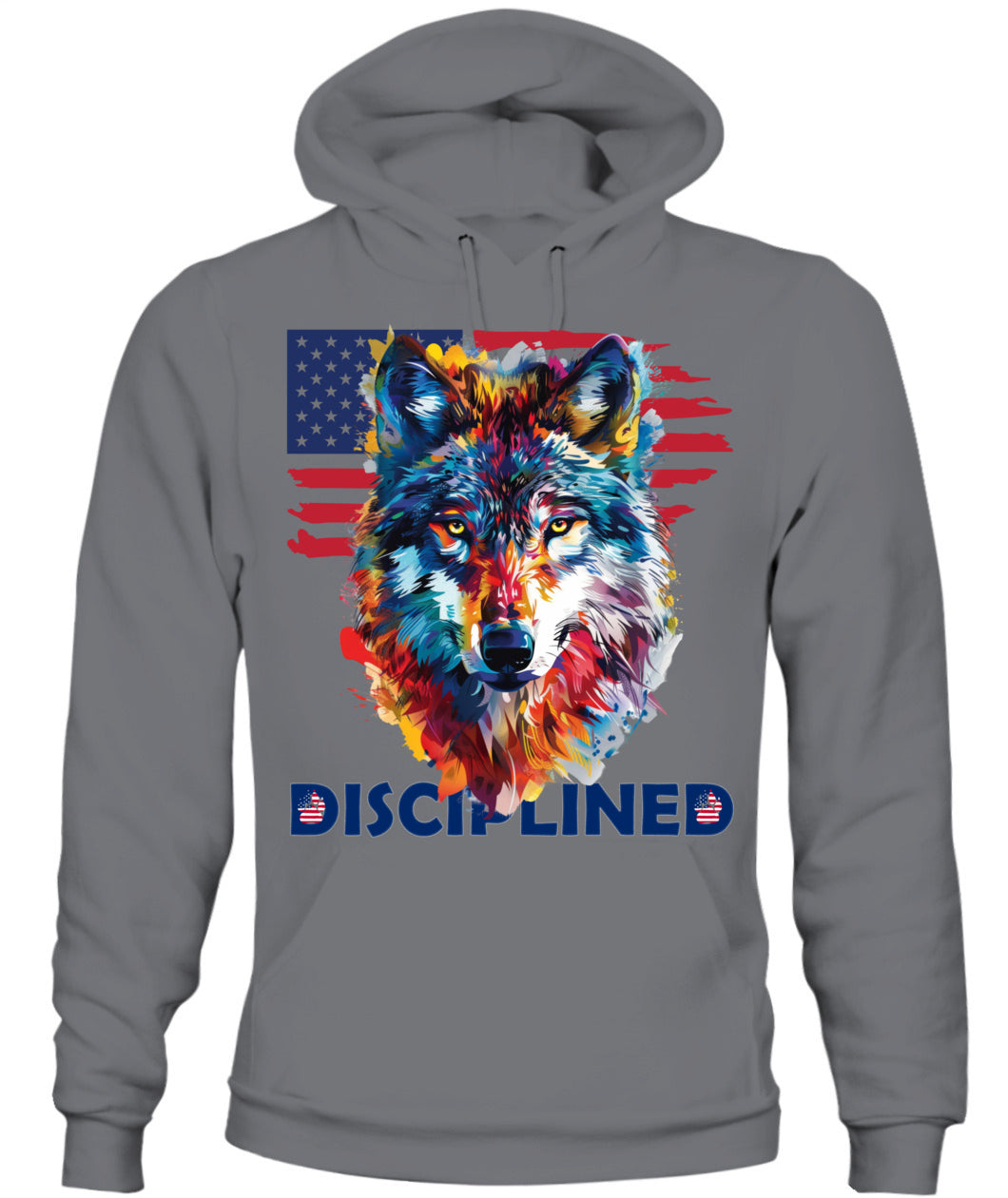 Disciplined Wolf American Flag Hoodie
