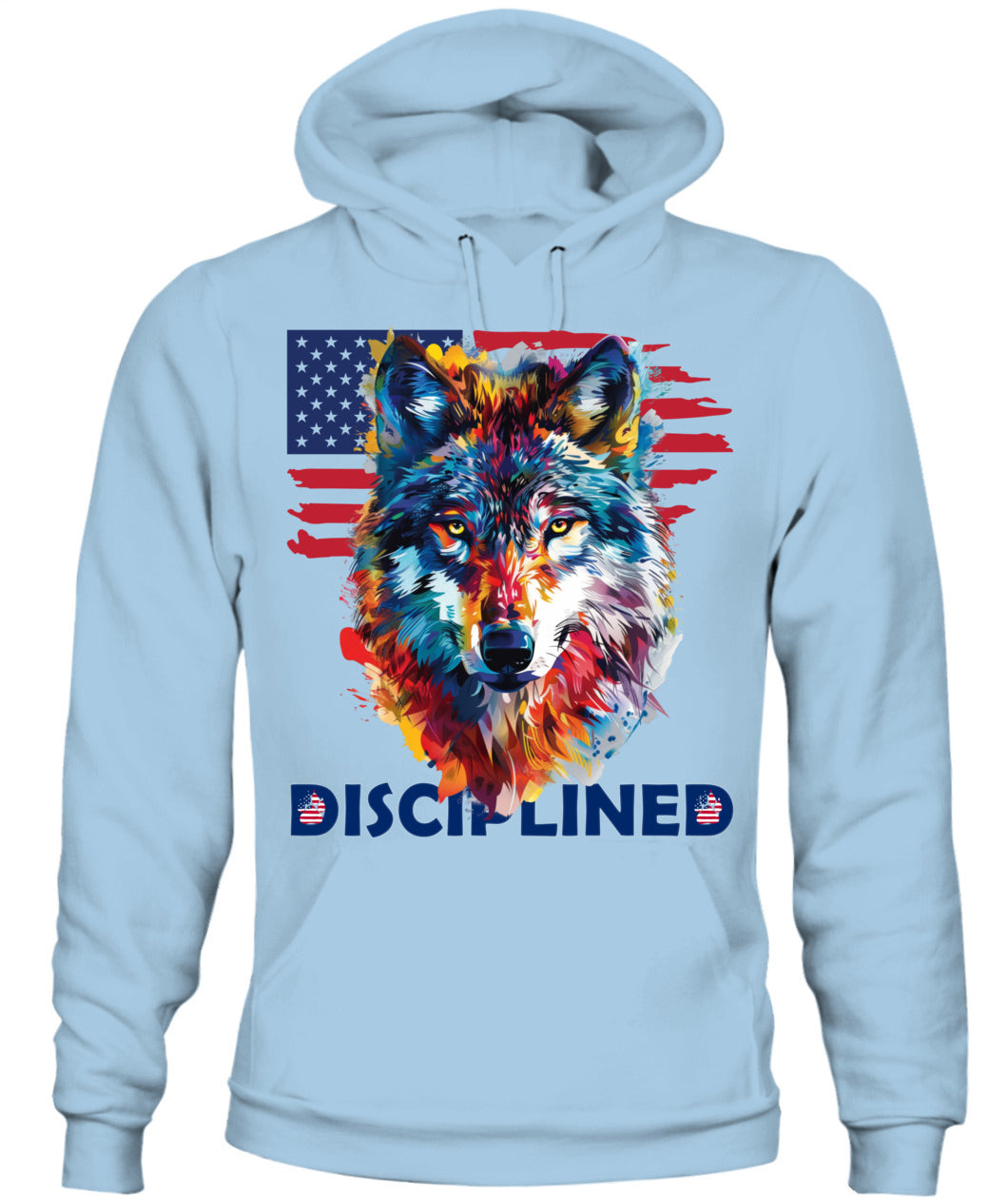 Disciplined Wolf American Flag Hoodie