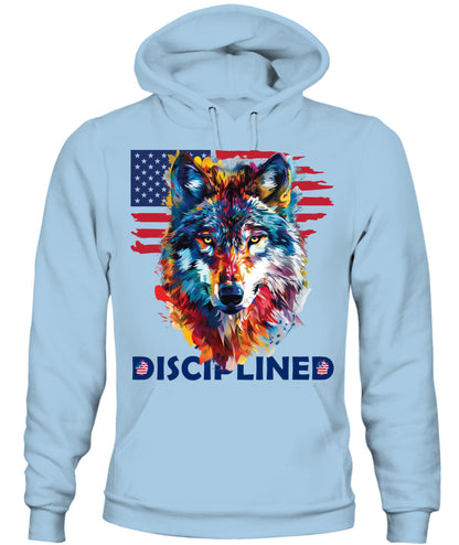 Disciplined Wolf American Flag Hoodie