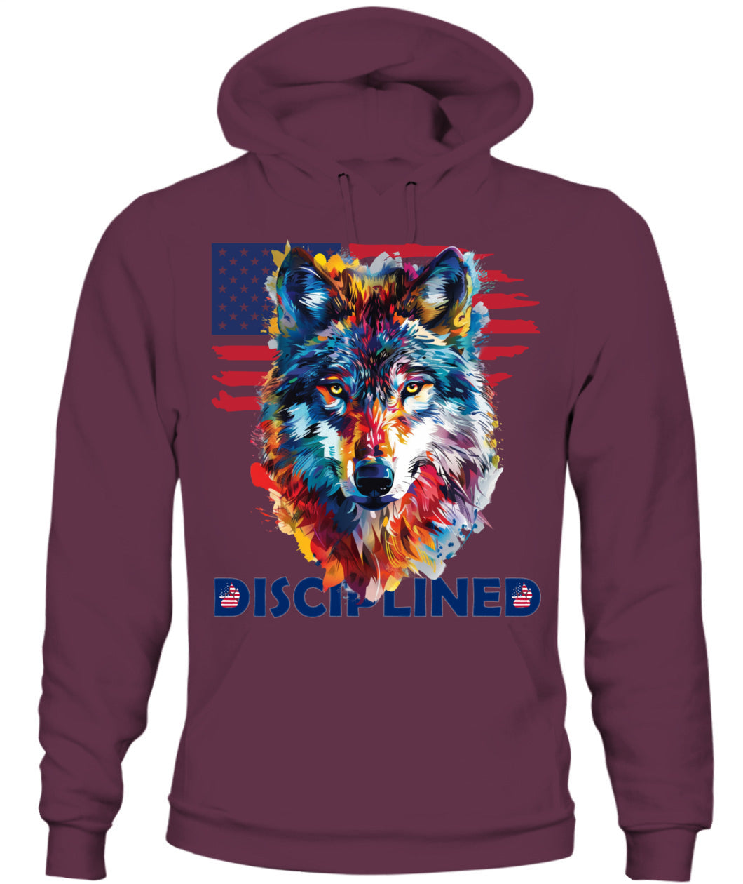 Disciplined Wolf American Flag Hoodie