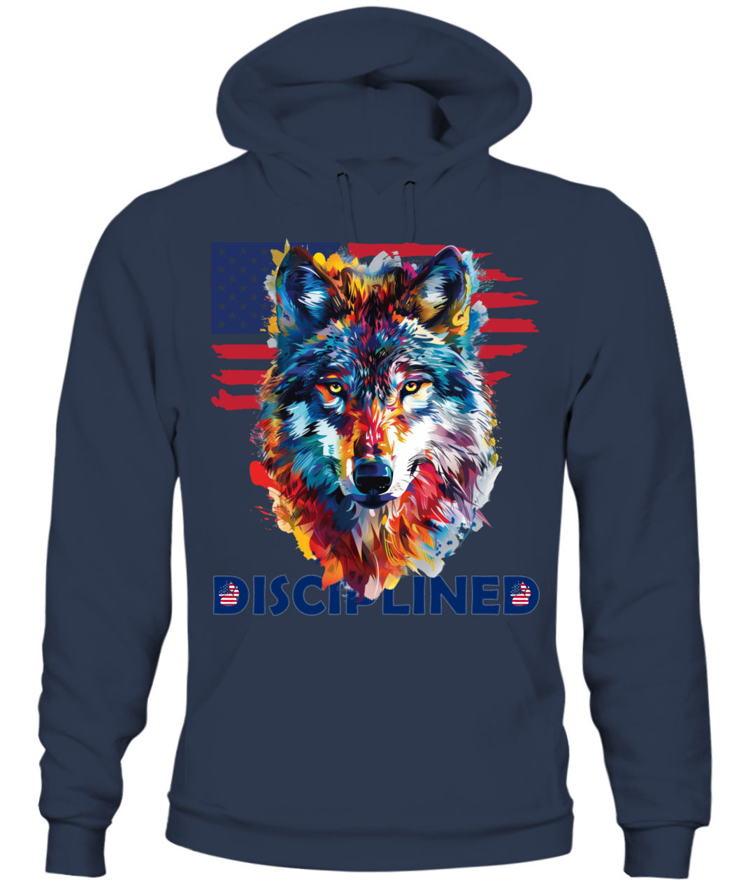 Disciplined Wolf American Flag Hoodie