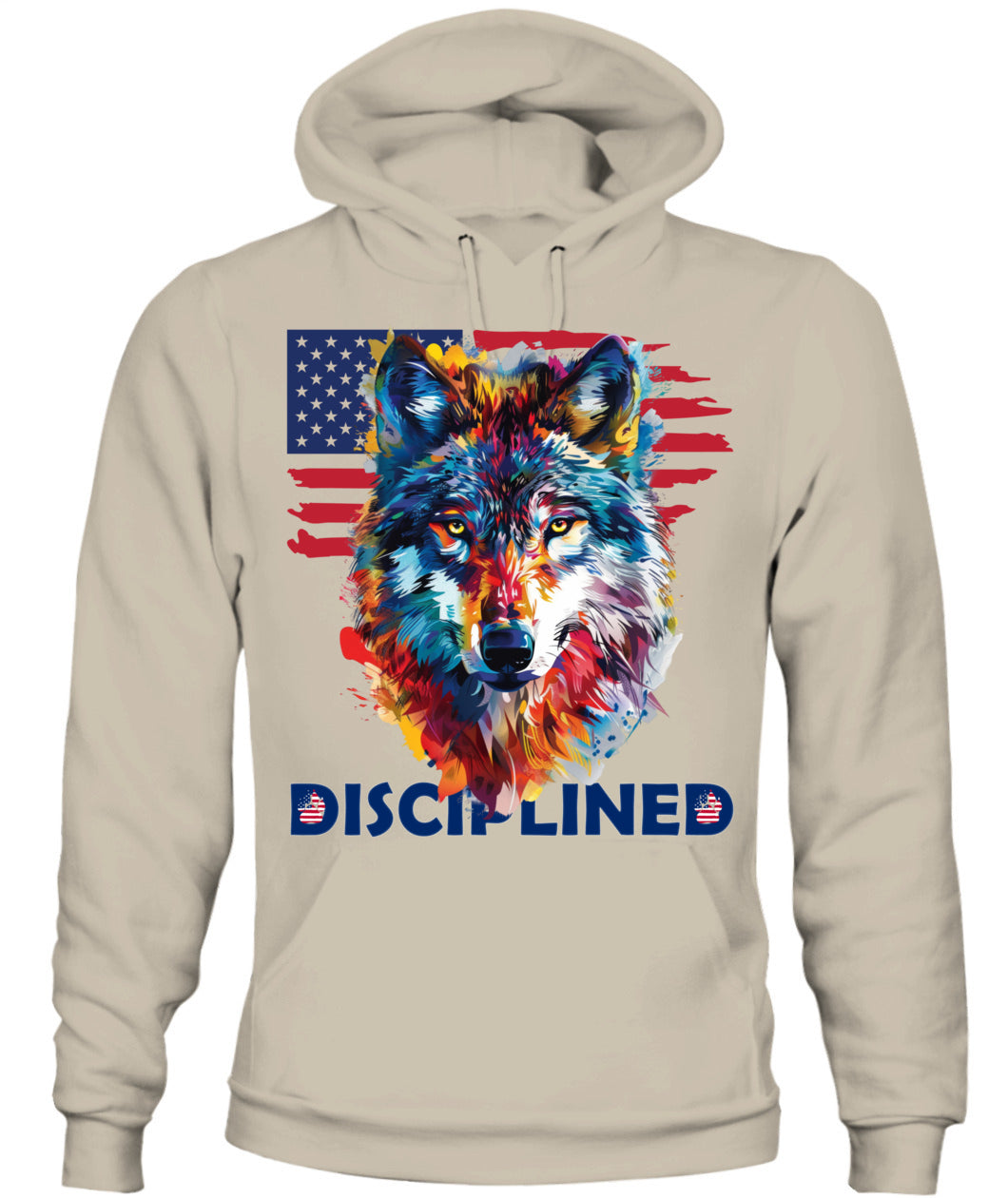 Disciplined Wolf American Flag Hoodie
